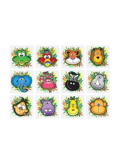 Wholesale x144 Temporary Jungle Animal Tattoos