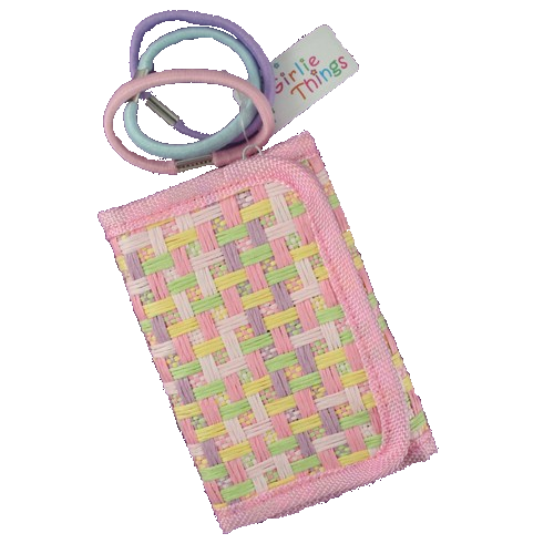 Pastel Waffle Weave Girls Purse & Hair Accessories