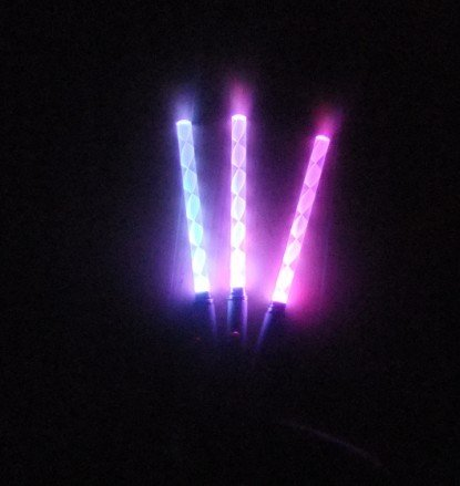 Flashing wand sticks